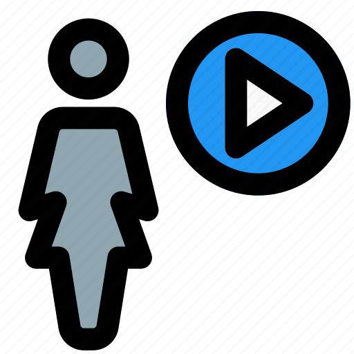 Single, woman, multimedia, play icon - Download on Iconfinder