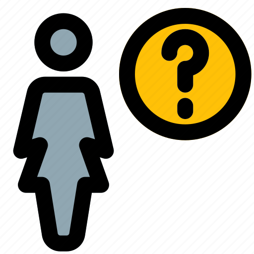 Single, woman, question, mark, ask, faq icon - Download on Iconfinder