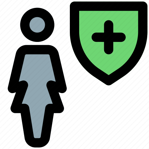 Single, woman, shield, protection icon - Download on Iconfinder