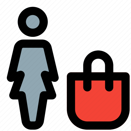 Single, woman, shopping, bag, shop icon - Download on Iconfinder