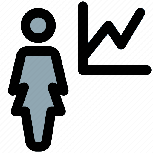 Single, woman, statistic, growth icon - Download on Iconfinder