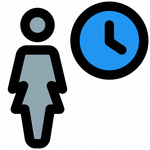Single, woman, time, delay icon - Download on Iconfinder