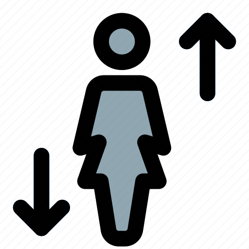 Single, woman, up, down, arrows icon - Download on Iconfinder
