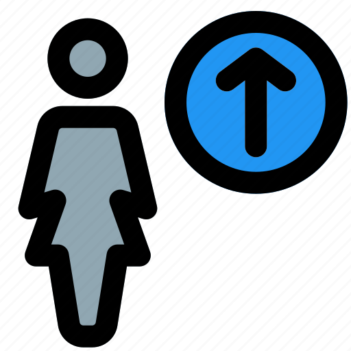 Single, woman, upload, up, arrow icon - Download on Iconfinder