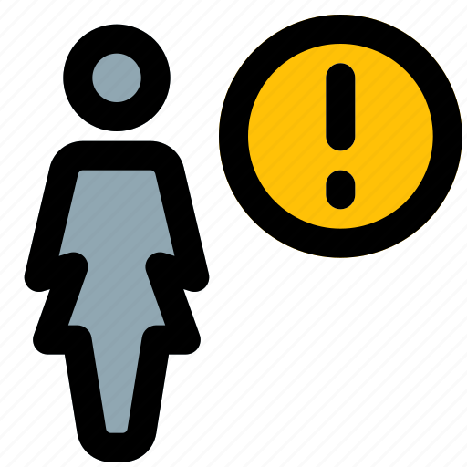 Single, woman, warning, caution icon - Download on Iconfinder