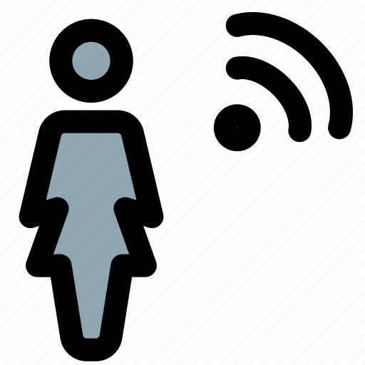 Single, woman, wifi, internet, connection icon - Download on Iconfinder
