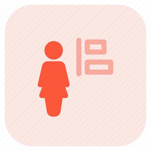 Single, woman, left, align, text icon - Download on Iconfinder