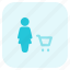 single, woman, cart, shopping, trolley 