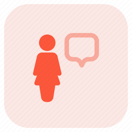 Single, woman, chat bubble, message, conversation icon - Download on Iconfinder