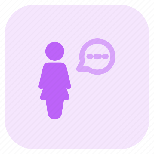 Single, woman, chat, message, chat bubble icon - Download on Iconfinder