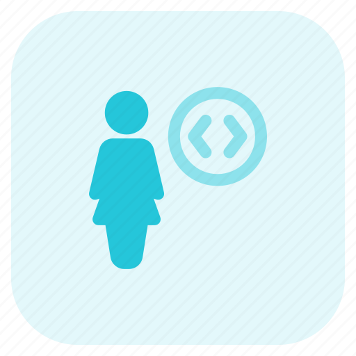 Single, woman, arrows, code icon - Download on Iconfinder