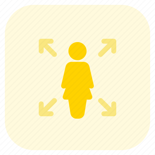 Single, woman, expand, arrows, enlarge icon - Download on Iconfinder