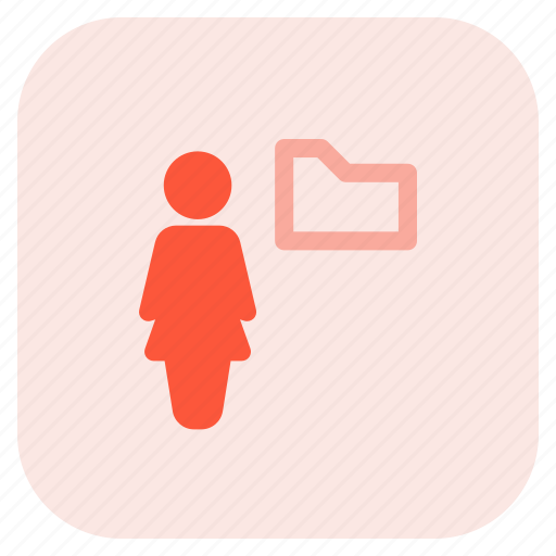Single, woman, folder, file icon - Download on Iconfinder