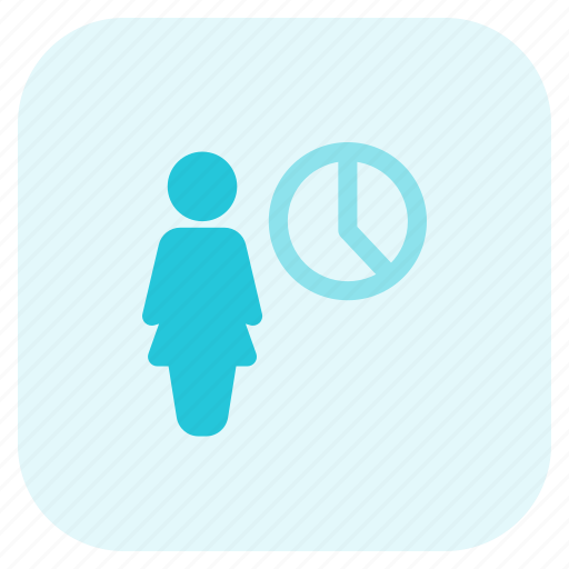 Single, woman, statistics, graph icon - Download on Iconfinder