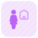 single, woman, home, structure
