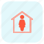 single, woman, structure, house 