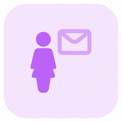 Single, woman, envelope, email, mail icon - Download on Iconfinder