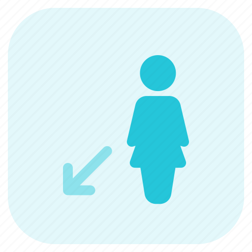 Single, woman, move, arrow, down icon - Download on Iconfinder