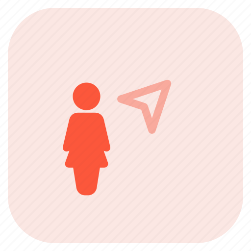 Single, woman, pointer, navigation icon - Download on Iconfinder