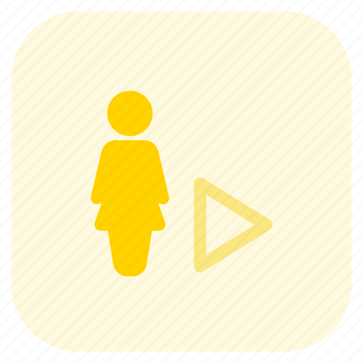 Single, woman, play button, multimedia icon - Download on Iconfinder