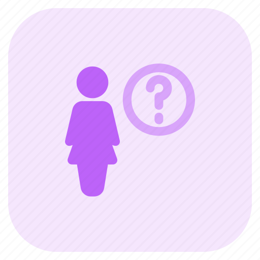 Single, woman, ask, question mark icon - Download on Iconfinder