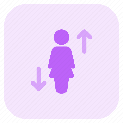Single, woman, up, down, directions icon - Download on Iconfinder
