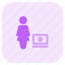 single, woman, zoom, technology, laptop, screen