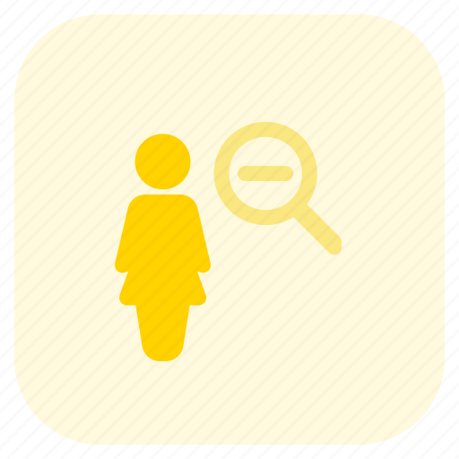 Single, woman, zoom, out, minimize icon - Download on Iconfinder