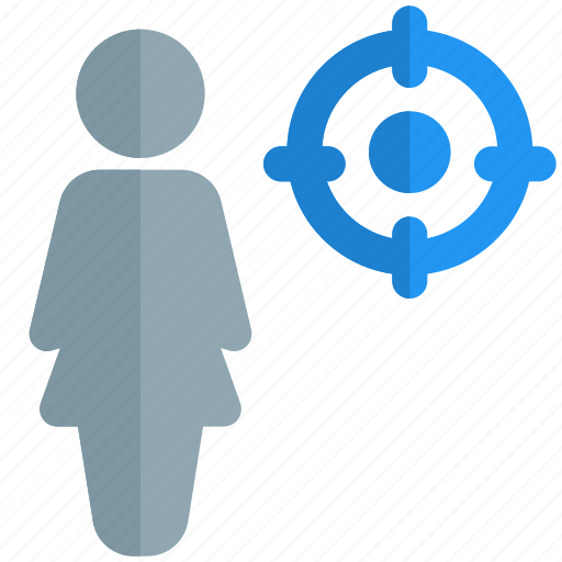 Aim, single woman, focus, target icon - Download on Iconfinder