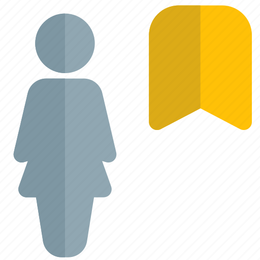 Bookmark, single woman, save, label icon - Download on Iconfinder