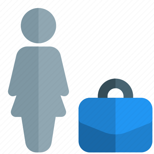 Briefcase, single woman, bag, suitcase icon - Download on Iconfinder