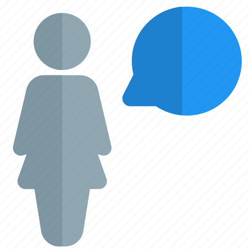 Chat, single woman, message, communication icon - Download on Iconfinder