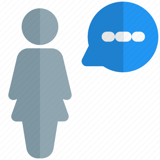 Chat, single woman, communication, message icon - Download on Iconfinder