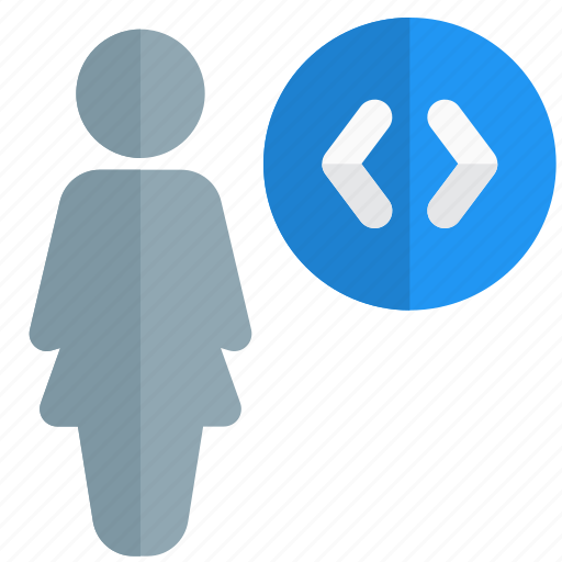 Code, single woman, coding, development icon - Download on Iconfinder