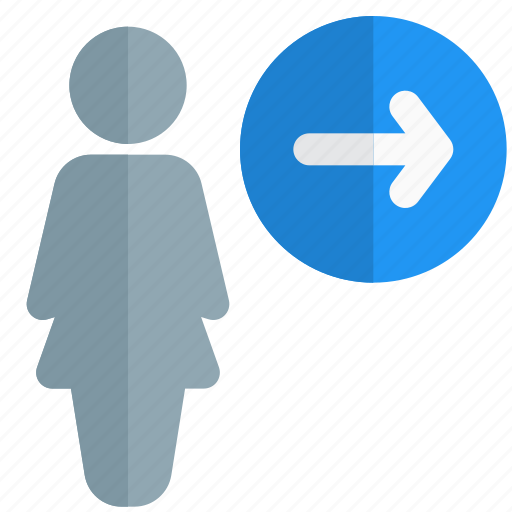 Direction, single woman, navigation, arrow icon - Download on Iconfinder