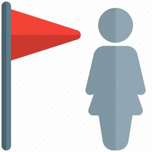 Flag, single woman, marker, location icon - Download on Iconfinder