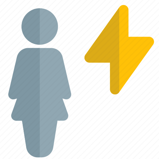 Flash, single woman, electricity, power icon - Download on Iconfinder