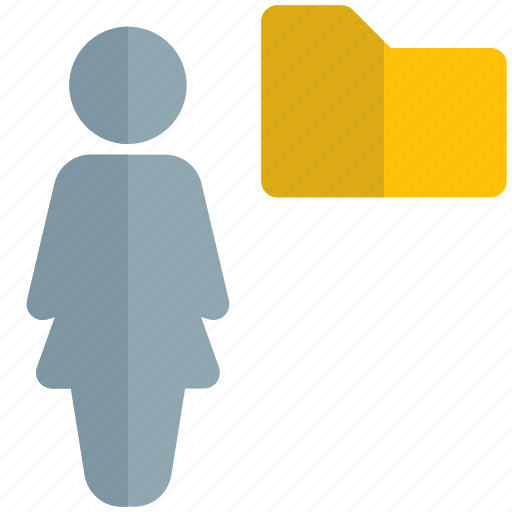 Folder, single woman, file, document icon - Download on Iconfinder