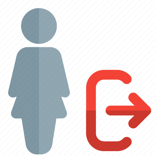Logout, single woman, exit, out icon - Download on Iconfinder