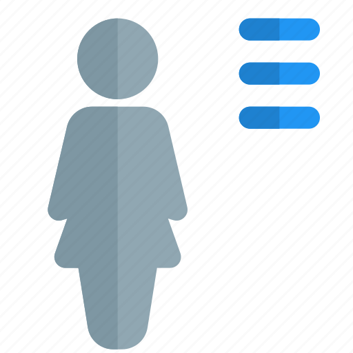 Menu, single woman, list, text icon - Download on Iconfinder