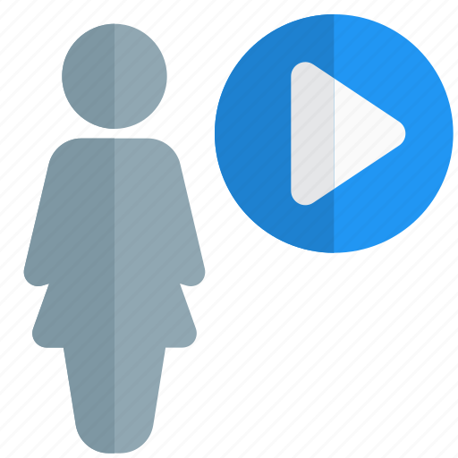 Player, single woman, play, multimedia icon - Download on Iconfinder