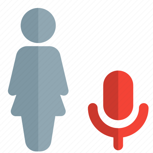 Record, single woman, microphone, mic icon - Download on Iconfinder