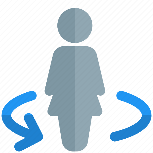 Single woman, rotate, move, direction icon - Download on Iconfinder