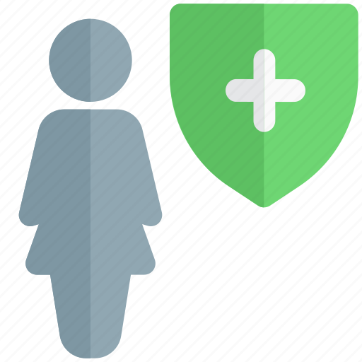 Shield, single woman, secure, protection icon - Download on Iconfinder