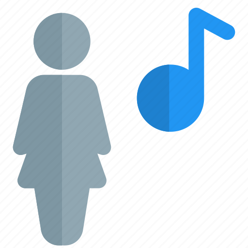 Song, single woman, music, sound icon - Download on Iconfinder