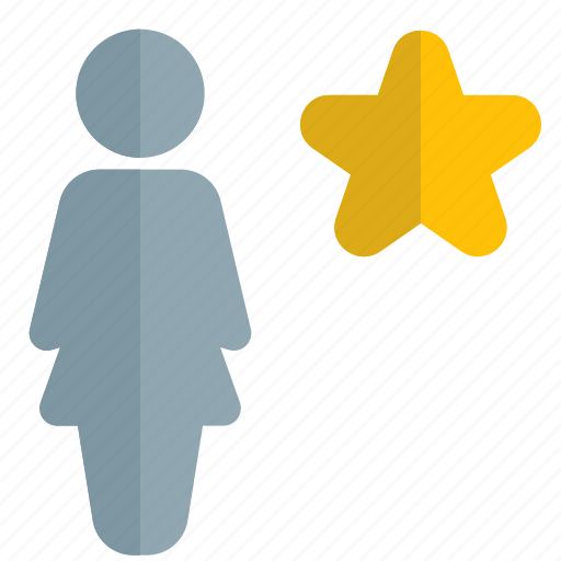 Star, single woman, favorite, rating icon - Download on Iconfinder