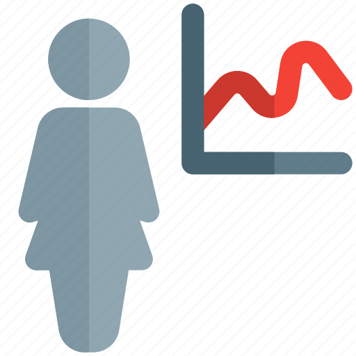 Statistic, single woman, chart, statistics icon - Download on Iconfinder