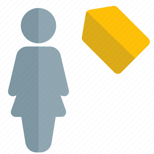 Tag, single woman, label, badge icon - Download on Iconfinder