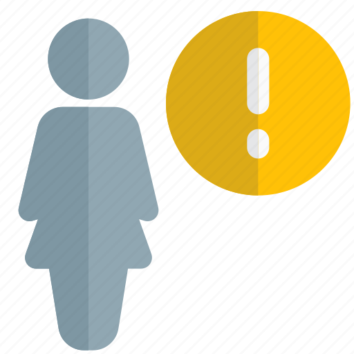 Warning, single woman, attention, caution icon - Download on Iconfinder