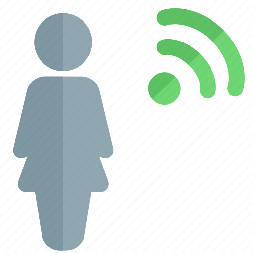Wifi, single woman, wireless, internet icon - Download on Iconfinder